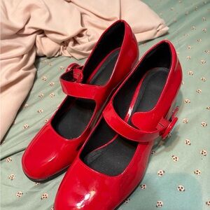 Dream Pairs Red Patent Mary Jane Heels